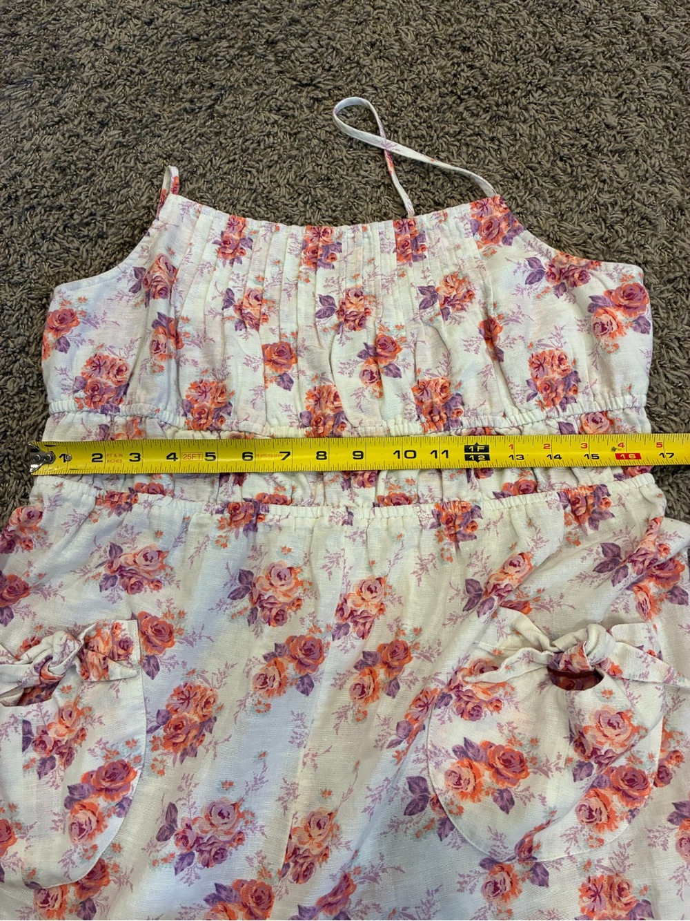 Laura Ashley x Lucky Brand Cream Floral Wide-Leg Capris Jumpsuit Size L - Picture 13 of 16